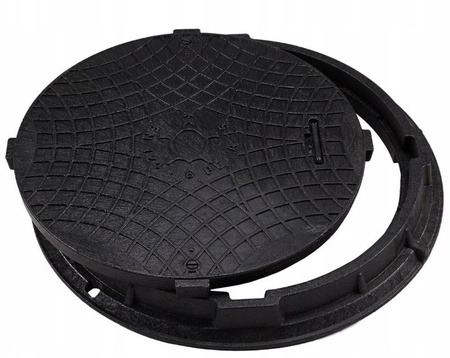 Właz polimerowy czarny A15/600mm + zamek ECO