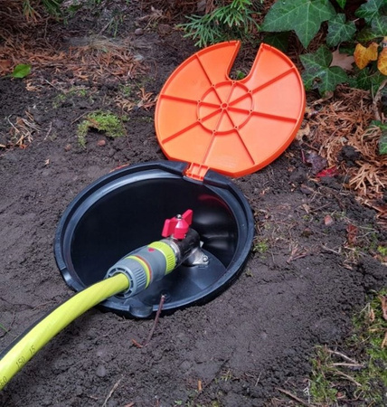 Studzienka poboru wody z zaworem 3/4 POMARAŃCZOWA