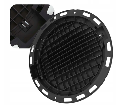 Właz okrągły czarny 600 kl. A15 H80 zamek zawias