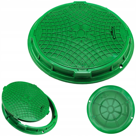 Właz polimerowy ZIELONY A15/600mm + zamek ECO
