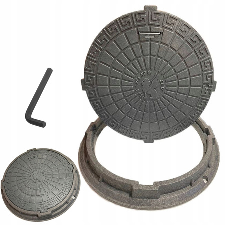 Właz polimerowy SZARY 60/78 + zamek