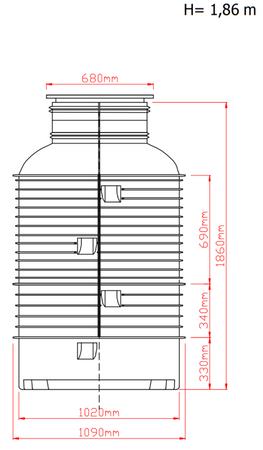Studnia włazowa 1000/1860