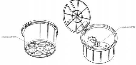 Studzienka poboru wody z zaworem 3/4 BRĄZOWA