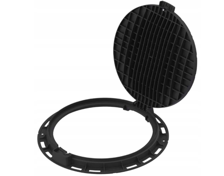 Właz okrągły czarny 600 kl. A15 H80 zamek zawias