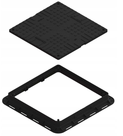 Właz V CO, kwadrat, A15 czarny 680/680 H80