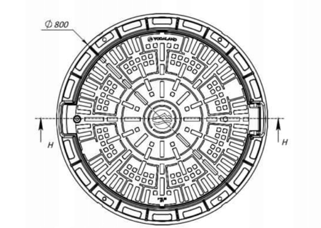 Właz okrągły czarny 600 kl. A15 H80 zamek zawias